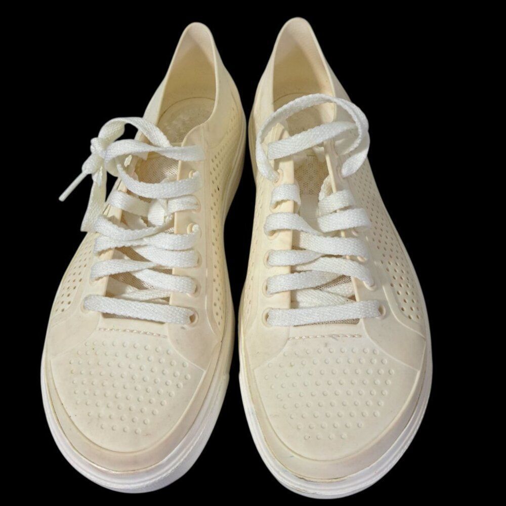 CROCS Citilane Roka Men's Unisex Ivory Lace Up Perforated Sneakers Shoes Sz 8